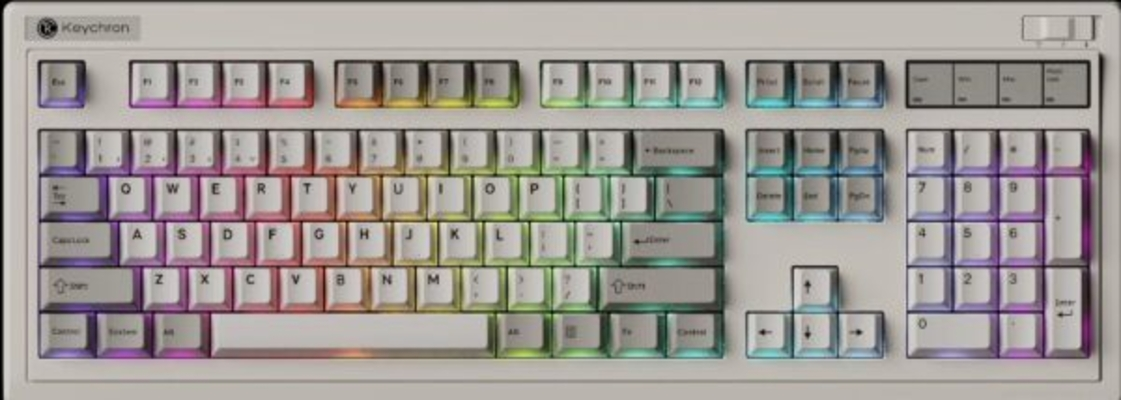 Keychron R6 (R6-M3) QMK Wireless Mechanical Keyboard Brown Switch Hot-Swap RGB 100% US Retro