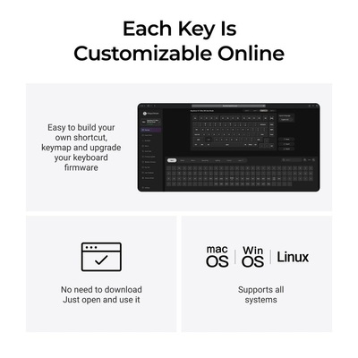 Keychron V1 Ultra (V1U-D1) QMK/VIA 8K Wireless Custom Mechanical Keyboard Red Switch RGB 75% US