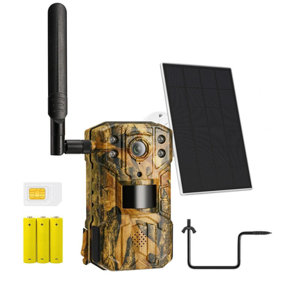 K&F Concept KF35.138EU 4G LTE Solar Trail Camera 2.7K, Infrared Night Vision Camera with 0.2s Fast Trigger and Battery Powered