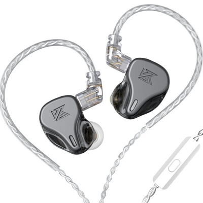 KZ DQ6 Grey With Mic – IEM 3,5 HBB Tuned Improved In Ear Monitor Earphones, 3DD Dynamic