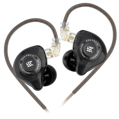 KZ EDX PRO Black No Mic – IEM 3,5 In Ear Monitor Earphones, 1DD Dynamic, HIFI bass, Noise Cancelling