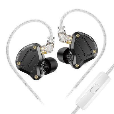 KZ ZS10 PRO 2 With HD Mic – IEM 3,5 In Ear Monitor Earphones, 4-level switch, Hybrid 10mm, metal, st