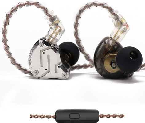 KZ ZS10 PRO Black With Mic – IEM 3,5 Musician In Ear Monitor Earphones, 4BA+1DD 5 Driver 10mm, metal