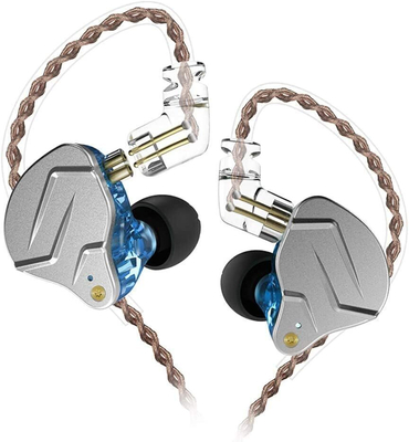 KZ ZSN PRO Blue No Mic – IEM 3,5 In Ear Monitor Earphones, Dynamic Hybrid Dual Driver 1BA+1DD