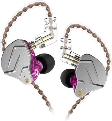 KZ ZSN PRO Purple No Mic – IEM 3,5 In Ear Monitor Earphones, Dynamic Hybrid Dual Driver 1BA+1DD
