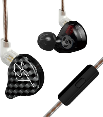 KZ ZST Black With Mic – IEM 3,5 In Ear Monitor Earphones, Dynamic Hybrid Dual Driver 1BA+1DD