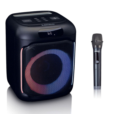 LENCO PA-101BK Party Speaker 100W με Bluetooth, ασύρματο μικρόφωνο και φωτισμό LED.