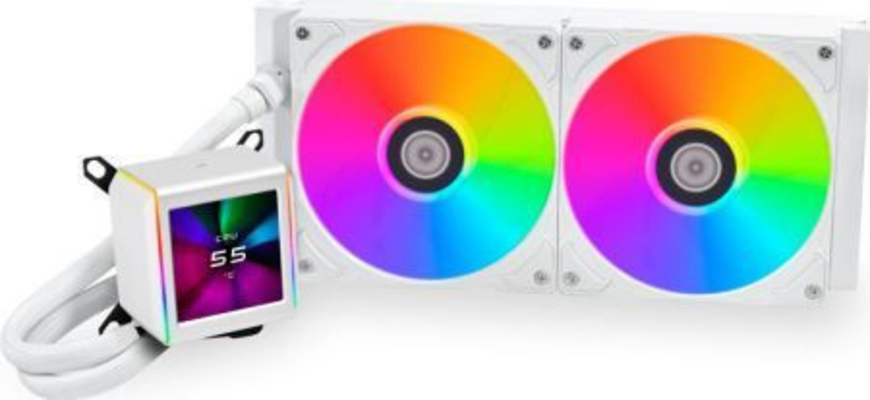 LIAN LI GALAHAD II LCD 280 WHITE – AIO GPU LIQUID COOLER WITH ARGB FANS