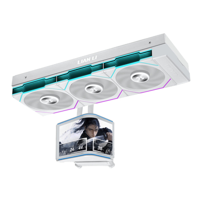 Lian Li HydroShift II OLED Curved 360TL - 360mm AIO Water Cooling - 6.67" 2Κ Display - White