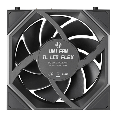 LIAN LI UNI FAN TL LCD FLEX Reversal Black Wireless 120  3PCS WithOUT controller Case Fan
