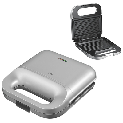 LiFE DELI Silver Matt Series Τοστιέρα με αντικολλητικές grill πλάκες, 750W
