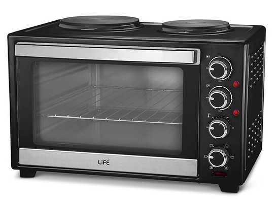 LIFE Kouzinaki 302 Ηλεκτρικό κουζινάκι 30L, με κυκλοφορία θερμού αέρα και 2 εστίες ( 15,4cm και 18,7cm), 3200W.