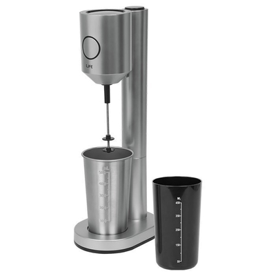 LIFE LA REINE Φραπεδιέρα με 1 inox + 1 πλαστικό ποτήρι και πλήκτρο push, σε ασημί χρώμα, 100W.221-0394