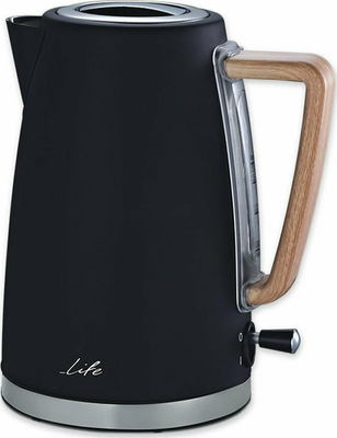 LIFE RITZ Black Premium design βραστήρας 1.7L, 2200W, σε μαύρο χρώμα.
