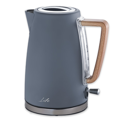 LIFE RITZ Grey Premium design βραστήρας 1.7L, 2200W, σε γκρι χρώμα.221-0215