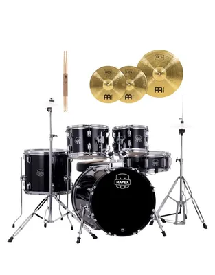 MAPEX Comet Fusion Dark Black Ακουστικό Drum Set με Βάσεις, Μπαγκετες και Πιατίνια Meinl