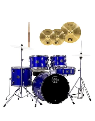 MAPEX Comet Fusion Indigo Blue Ακουστικό Drum Set με Βάσεις, Μπαγκετες και Πιατίνια Meinl