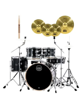 MAPEX VE5045FTVH Venus Fusion Black Galaxy Sparkle Ακουστικό Drum Set  με Βάσεις, Μπαγκετες και Πιατίνια Meinl