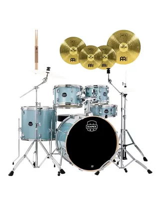 MAPEX VE5045FTVJ Venus Fusion Aqua Blue Sparkle Ακουστικό Drum Set με Βάσεις, Μπαγκετες και Πιατίνια Meinl