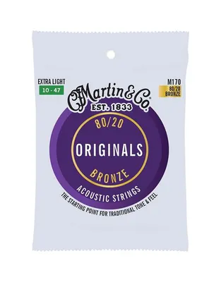 MARTIN M140 Χορδές Ακουστικής Κιθάρας The Originals 80/20 bronze .010-.047 Extra Light
