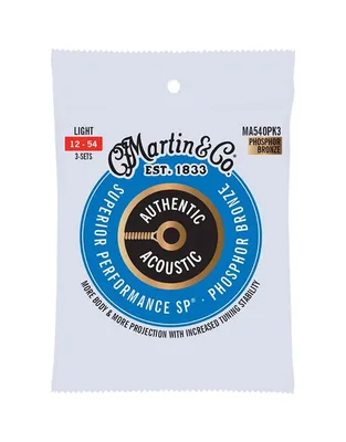 MARTIN MA540  Χορδές Ακ.Κιθάρας Authentic Acoustic SP® Phosphor Bronze .012-.054 Light (3 Σετ)