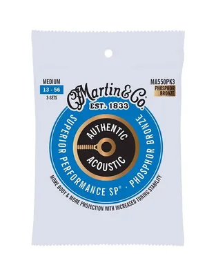 MARTIN MA550 Χορδές Ακ.Κιθάρας Authentic Acoustic SP® Phosphor Bronze .013-.056 Medium (3 Σετ)