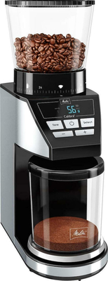 Melitta Calibra Ηλεκτρικός Μύλος Καφέ 1027-01 160W με Χωρητικότητα 375gr και 39 Επίπεδα Άλεσης Ασημί