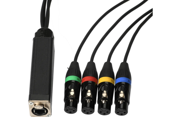 Metro RJ45 DMX FX4 RJ45 to 4 3-P XLR (f) cable 1m