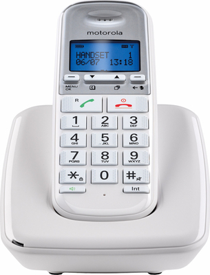 Motorola Ασύρματο Τηλέφωνο S3001 (Ελληνικό Μενού) Συμβατό με Ακουστικά Βαρηκοΐας (White)