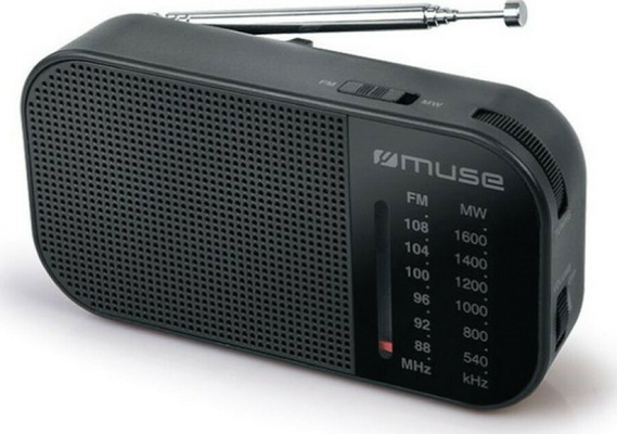 Muse M-025 R Ραδιοφωνάκι Μπαταρίας (Black)