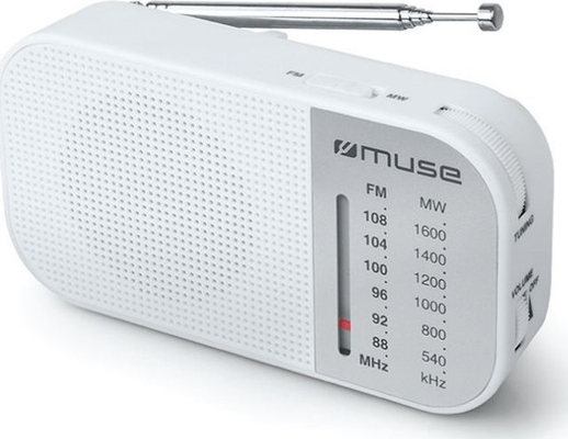 Muse M-025 R Ραδιοφωνάκι Μπαταρίας (White)