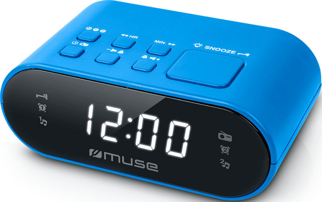 Muse M-10 DUAL ALARM CLOCK RADIO PLL (Blue)