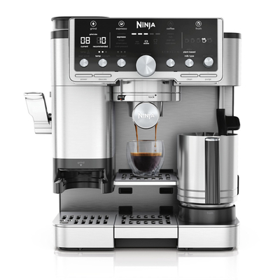 Ninja ES701EU Luxe Pro Ημιαυτόματη Μηχανή Espresso με Μύλο Άλεσης Ασημί