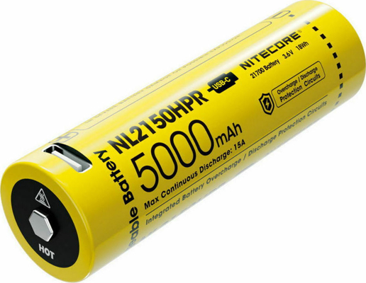 NiteCore NL2150HPR Επαναφορτιζόμενη Μπαταρία 21700 Li-ion 5000mAh 3.6V 1τμχ