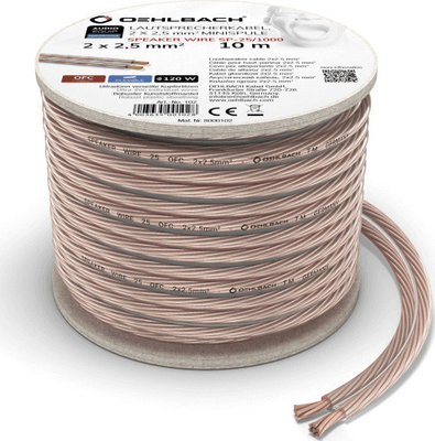 Oehlbach Speaker Wire SP-25 Καλώδιο Ηχείων 2 x 2,5 mm² 10m Διαφανές (Τεμάχιο)