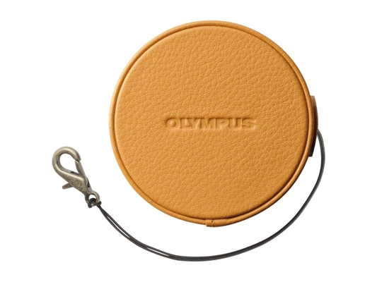 Olympus LC-60.5GL LBR Genuine Leather Lens Cover (60.5 mm) - light brown