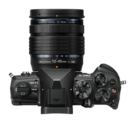 Olympus OM-5 II 1245 Kit black, OM-5 II body black, M.Zuiko Digital 12-45mm F4 PRO lens black,BLS-50