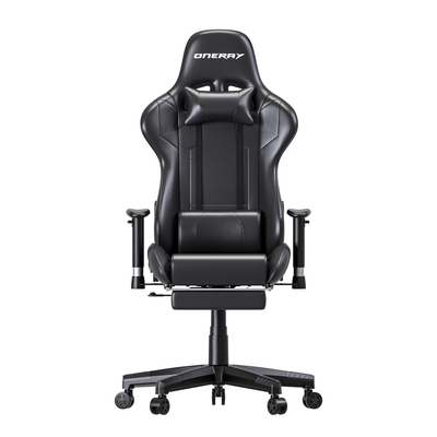Oneray D0921-F Καρέκλα Gaming Δερματίνης με Υποπόδιο Μαύρη