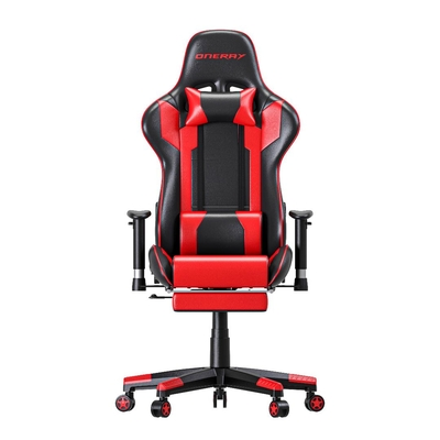 Oneray D0921-F Καρέκλα Gaming Δερματίνης με Υποπόδιο Μαύρο/Κόκκινο