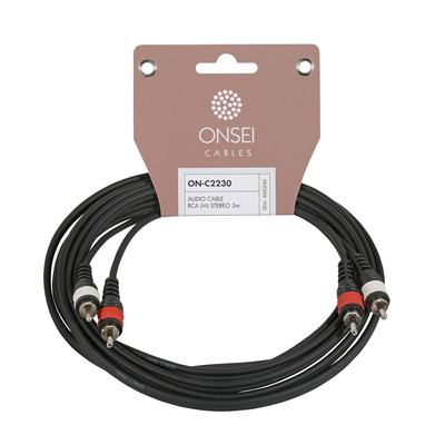 ONSEI ON-C2230 ΚΑΛΩΔΙΟ ΣΗΜΑΤΟΣ 2 X RCA ΑΡΣΕΝΙΚΟ - 2 X RCA ΑΡΣΕΝΙΚΟ 3M