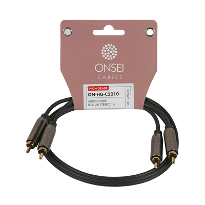 ONSEI ON-HG-C2210 HIGH GRADE ΚΑΛΩΔΙΟ ΣΗΜΑΤΟΣ 2 X RCA ΑΡΣΕΝΙΚΟ - 2 X RCA ΑΡΣΕΝΙΚΟ 1M