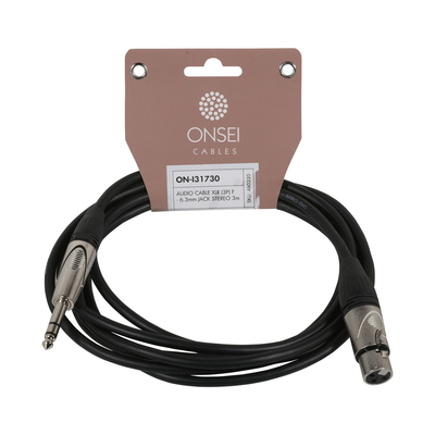 ONSEI ON-I31730 ΚΑΛΩΔΙΟ ΣΗΜΑΤΟΣ 3-PIN XLR ΘΗΛΥΚΟ - 6,3MM JACK STEREO 3M
