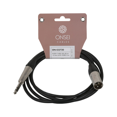 ONSEI ON-I32720 ΚΑΛΩΔΙΟ ΣΗΜΑΤΟΣ 3-PIN XLR ΑΡΣΕΝΙΚΟ - 6,3MM JACK STEREO 2M