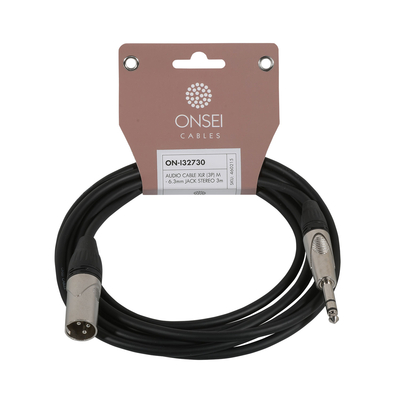 ONSEI ON-I32730 ΚΑΛΩΔΙΟ ΣΗΜΑΤΟΣ 3-PIN XLR ΑΡΣΕΝΙΚΟ - 6,3MM JACK STEREO 3M