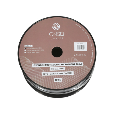 Onsei ON-MCB3BK Καλώδιο Μικροφωνικό 2 x 0.23mm2 - Μαύρο (Τιμή ανα μέτρο)