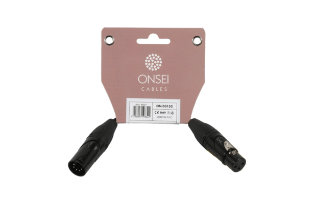 Onsei ON-D3152 Καλώδιο DMX 3-pin XLR Θηλυκό - 5-pin XLR Αρσενικό 0,15m