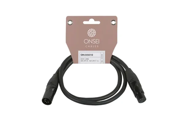 Onsei ON-D5010 Καλώδιο DMX 5-pin XLR Αρσενικό - 5-pin XLR Θηλυκό 1m