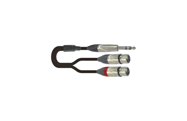 Onsei ON-Y18110 Καλώδιο Σήματος Με 2 x 3-Pin XLR Θηλυκά σε 6.3mm Jack Stereo 1m