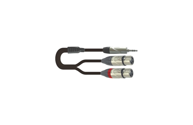 Onsei ON-Y22310 Καλώδιο Y Mini Jack Jack Stereo σε 2 x XLR Θηλυκά 1M