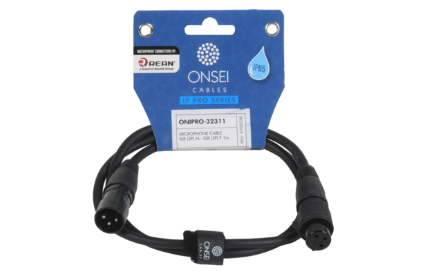 Onsei ONIPRO-32311 Καλώδιο μικροφωνικό 3-pin XLR Αρσενικό σε 3-pin XLR Θηλυκό 1m με REAN connectors και προστασία IP65